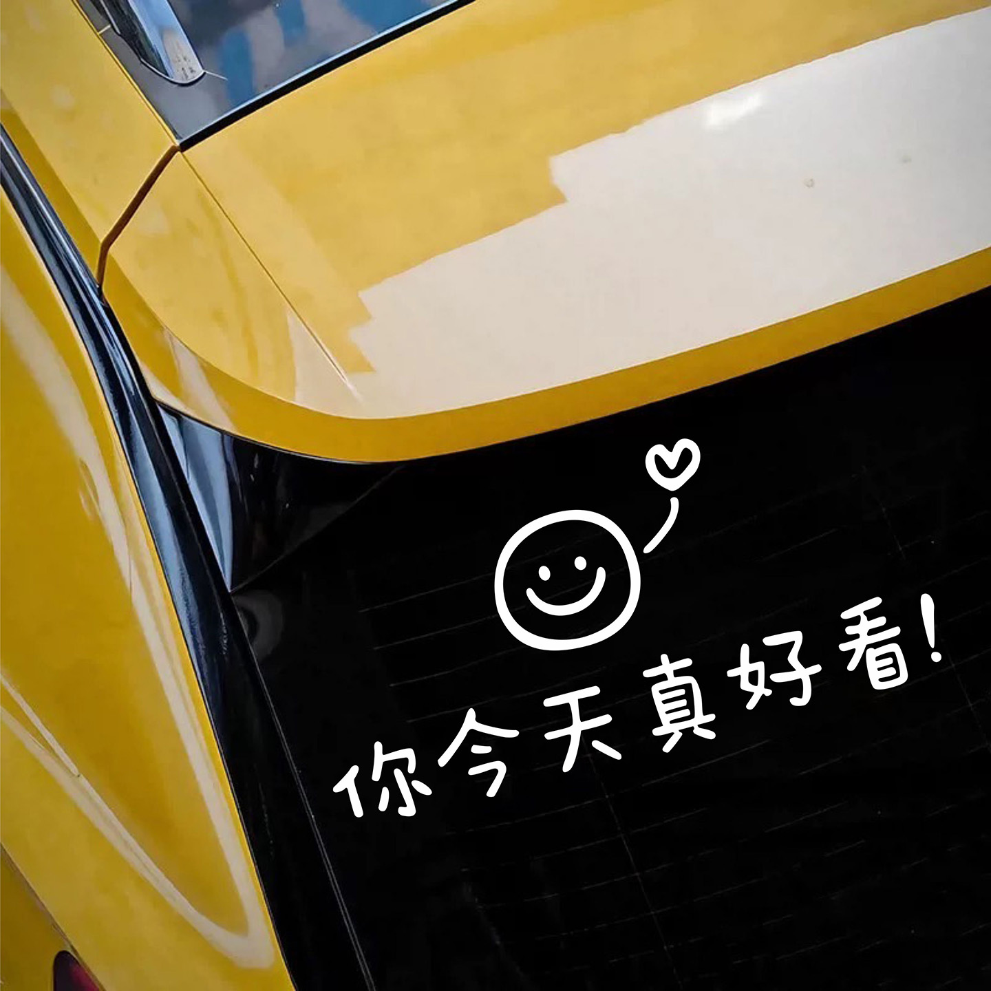 你今天真好看个性文字汽车贴纸