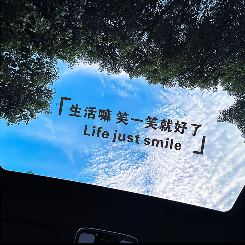 生活嘛笑一笑就好了文字车贴