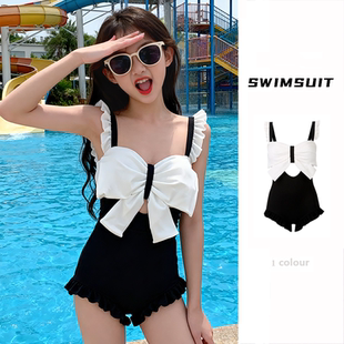 泳衣女大童连体韩版 泡温泉度假可爱 ins风甜美森系学生青少年时尚
