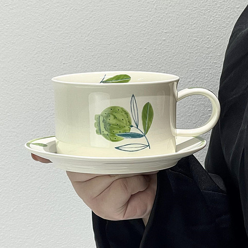 芬兰中古咖啡杯陶瓷小清新绿色