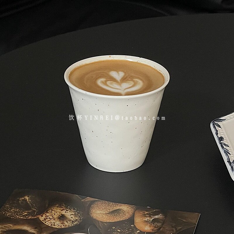 日式创意泼墨猪口杯澳白杯手握杯