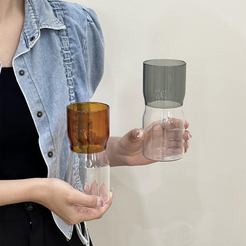 玻璃小众设计款分层果汁杯