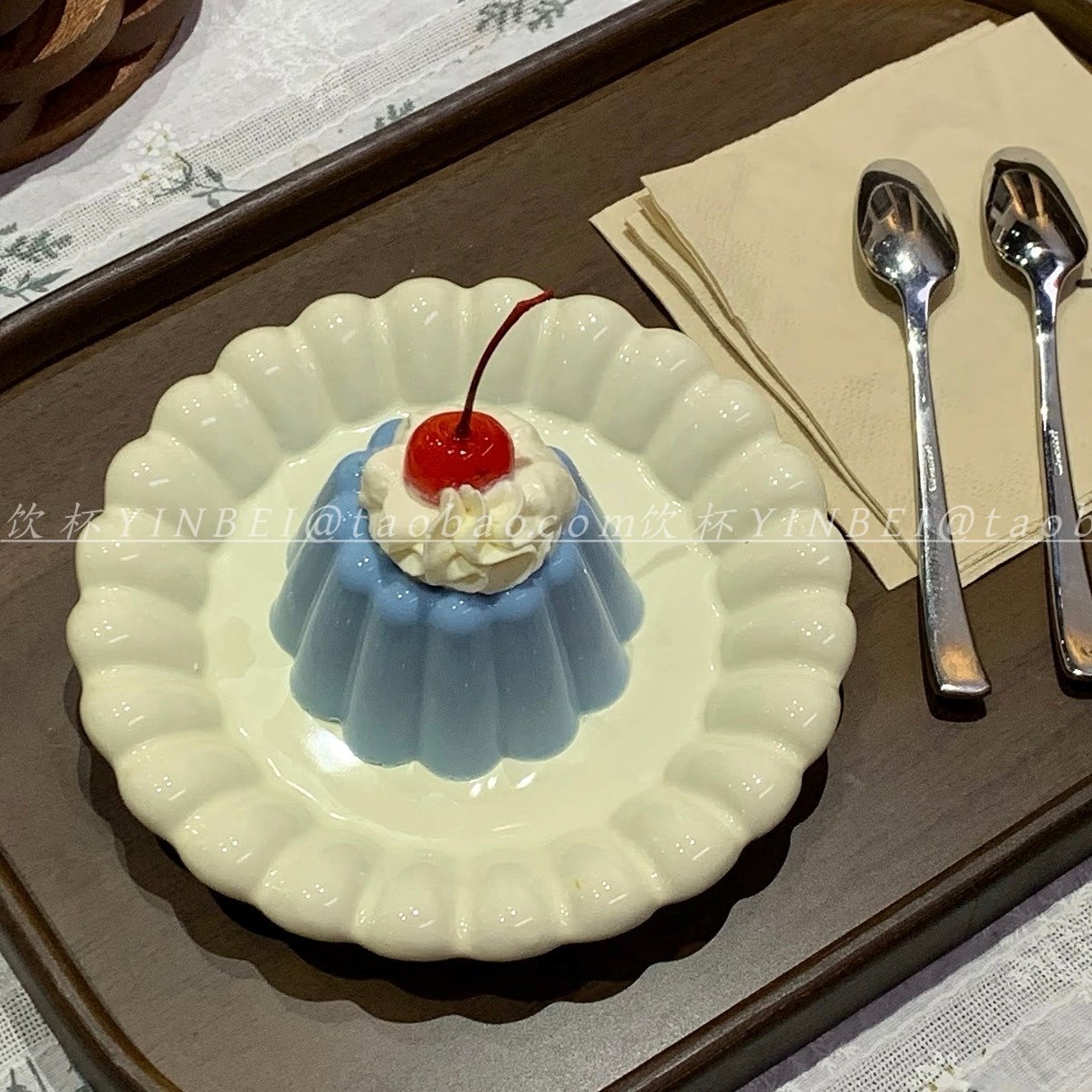 陶瓷奶油黄色蛋糕盘家用早餐盘
