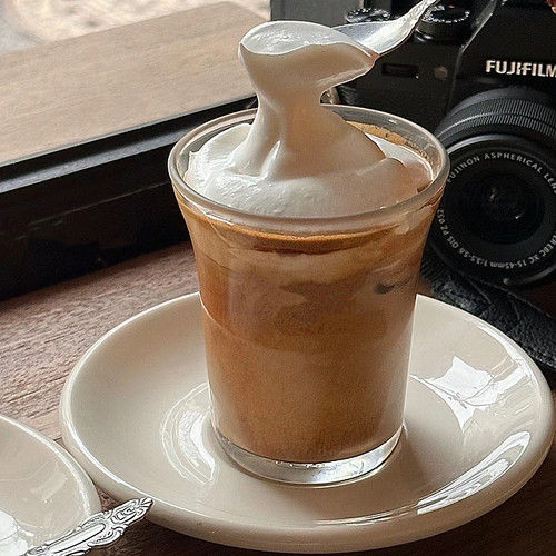 网红ins风玻璃拿铁咖啡杯