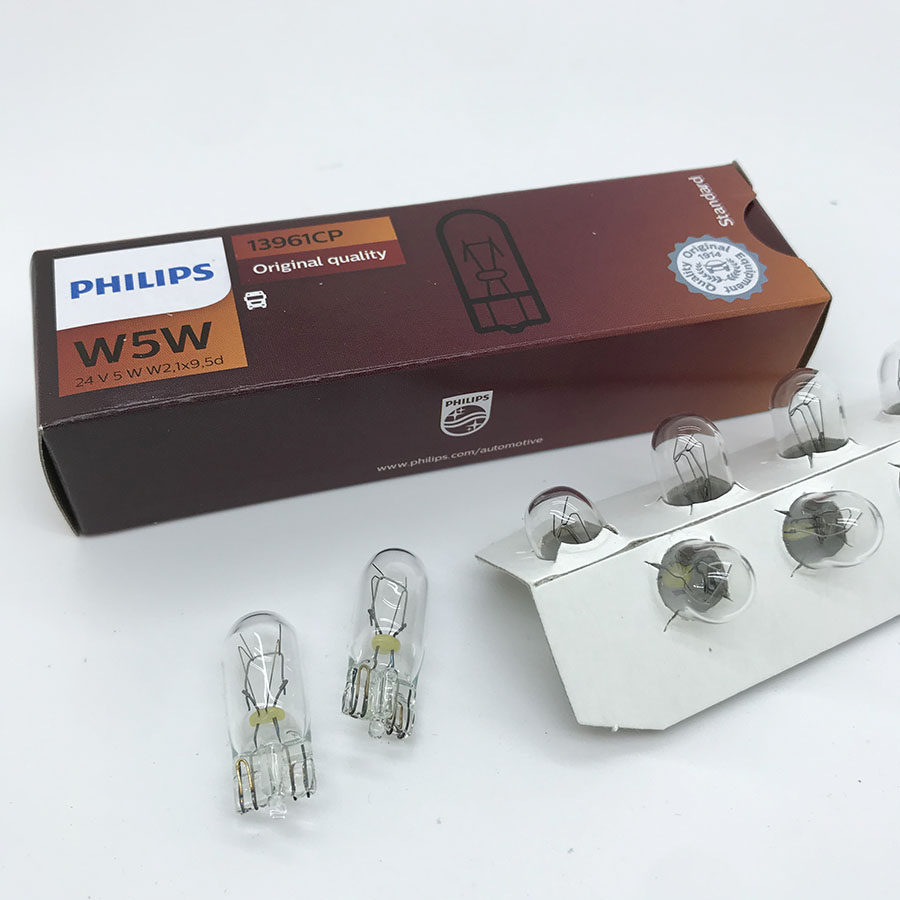 24V飞利浦货车客车灯泡仪表小灯泡T10插泡13961示宽灯牌照灯