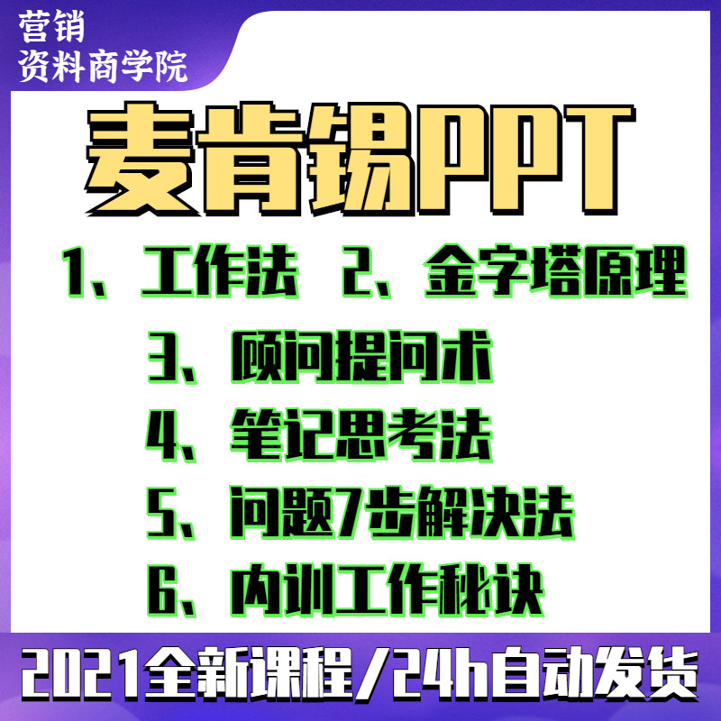 麦肯锡工作法思考术企业管理理论案例分析工具方法ppt金字塔原理