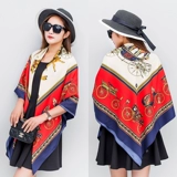 Шелковый демисезонный большой универсальный пляжный шарф