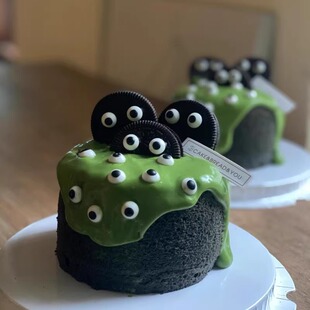 2025万圣节可爱搞怪眼睛糖蛋糕装饰万圣夜狂欢派对甜品点缀装扮