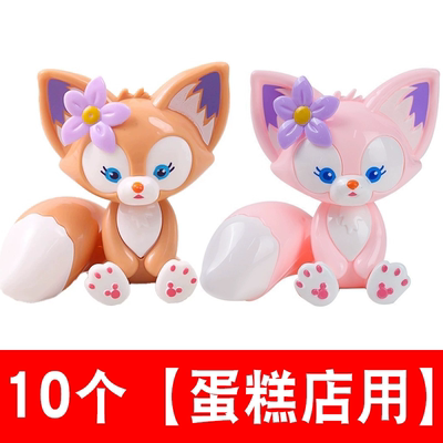 粉色小狐狸蛋糕装饰摆件