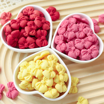 蝴蝶结饼干蛋糕装饰摆件可食用