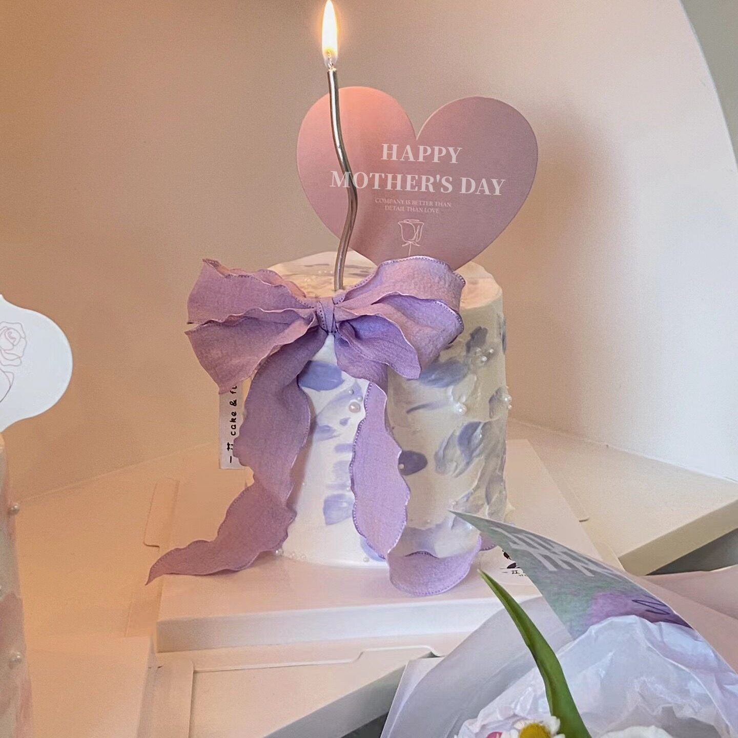 母亲节紫色爱心卡片蛋糕插件