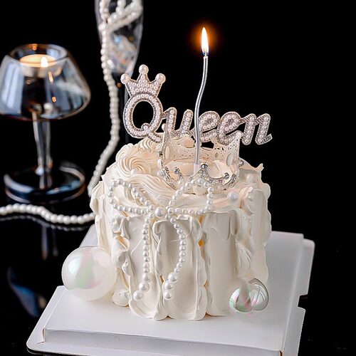 母亲节蛋糕装饰珍珠女王Queen插件唯美皇冠女神妈妈甜品烘焙摆件l