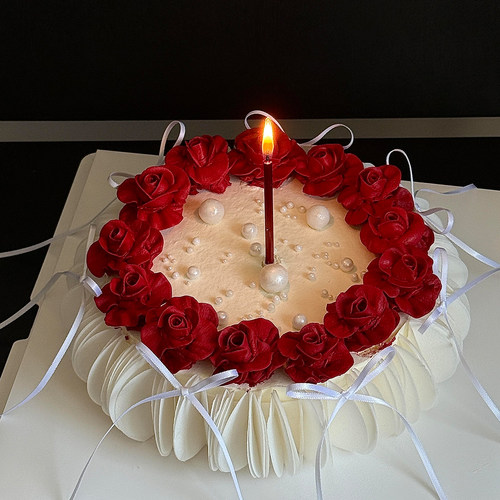 情人节糯米纸花蛋糕装饰威化纸花朵花瓣生日纪念日烘焙插件配件