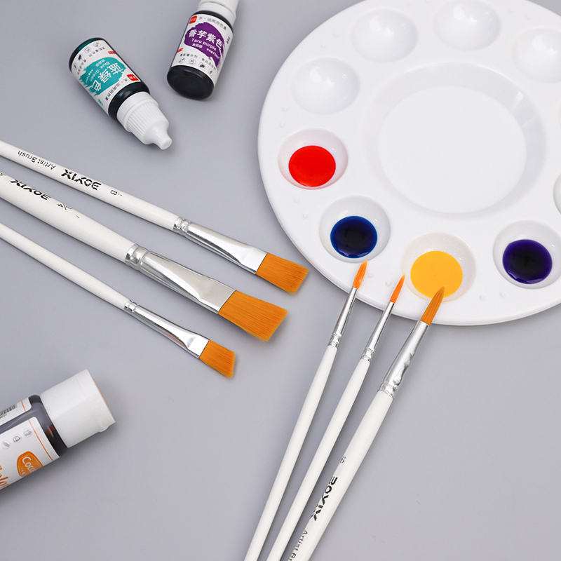 翻糖烘培工具蛋糕画笔刷子调色盘毛刷上色笔金粉色粉描边勾线笔