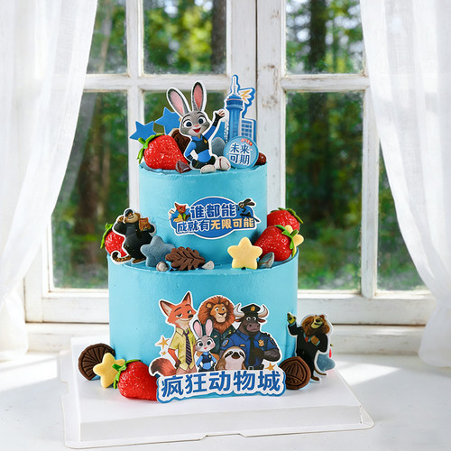 疯狂动物城蛋糕装饰朱迪兔子尼克狐狸谁都能成就有无限可能插件