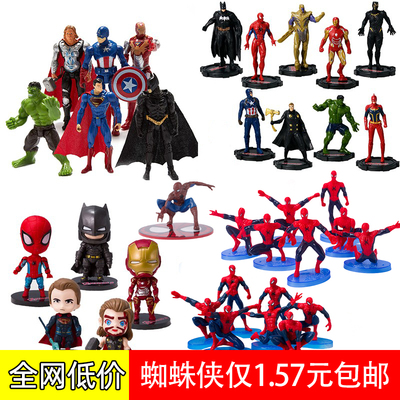蜘蛛侠儿童生日蛋糕装饰摆件复仇者美国队长钢铁侠蛋糕烘焙装饰m