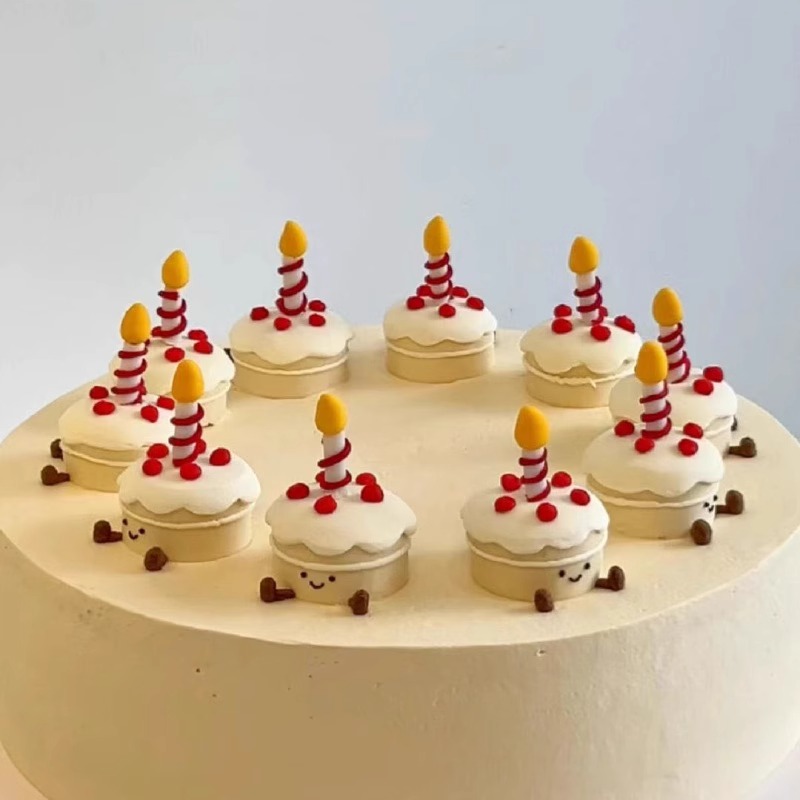可爱jellycat蛋糕装饰摆件小手小脚丫生日蜡烛甜品烘焙装扮插件