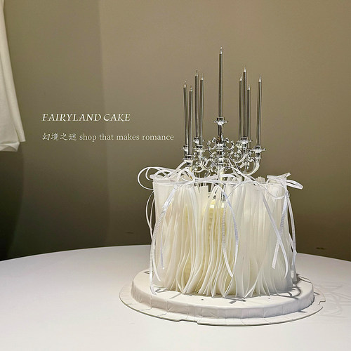 烛台蜡烛蛋糕装饰糯米纸花威化纸情人节生日纪念日烘焙插件配件
