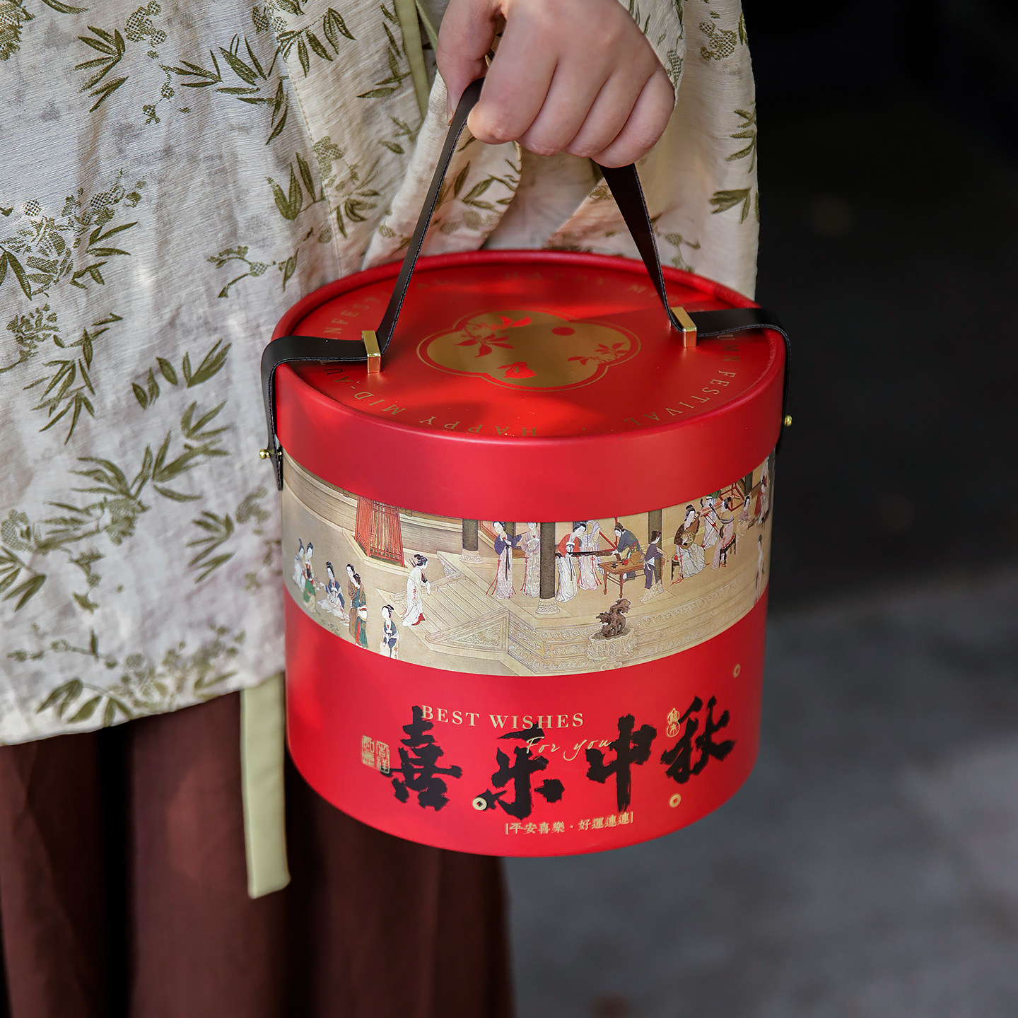 中秋月饼礼盒包装盒高档国风抱抱桶广式流心月饼礼品盒蛋黄酥空盒