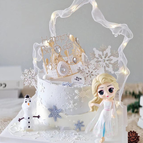 冰雪女王皇冠艾莎公主摆件