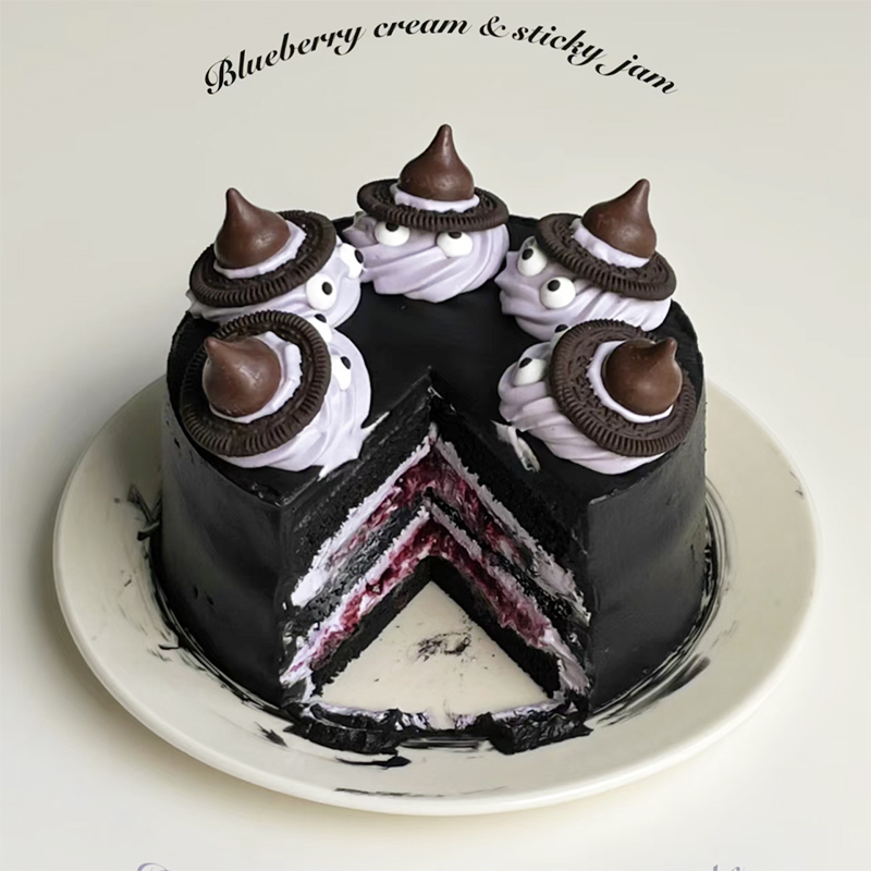 万圣节网红蛋糕装饰可爱鬼奥利奥饼干水滴帽巧克力眼睛糖珠摆件