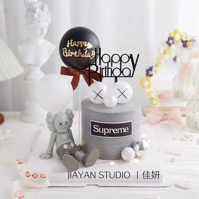 网红潮流考斯烘焙蛋糕装饰摆件