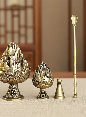 塔香模具香薰炉套装家用室内香勺香道澳檀香粉迷你把玩小博山香炉