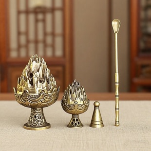 塔香模具香薰炉套装家用室内香勺香道澳檀香粉迷你把玩小博山香炉