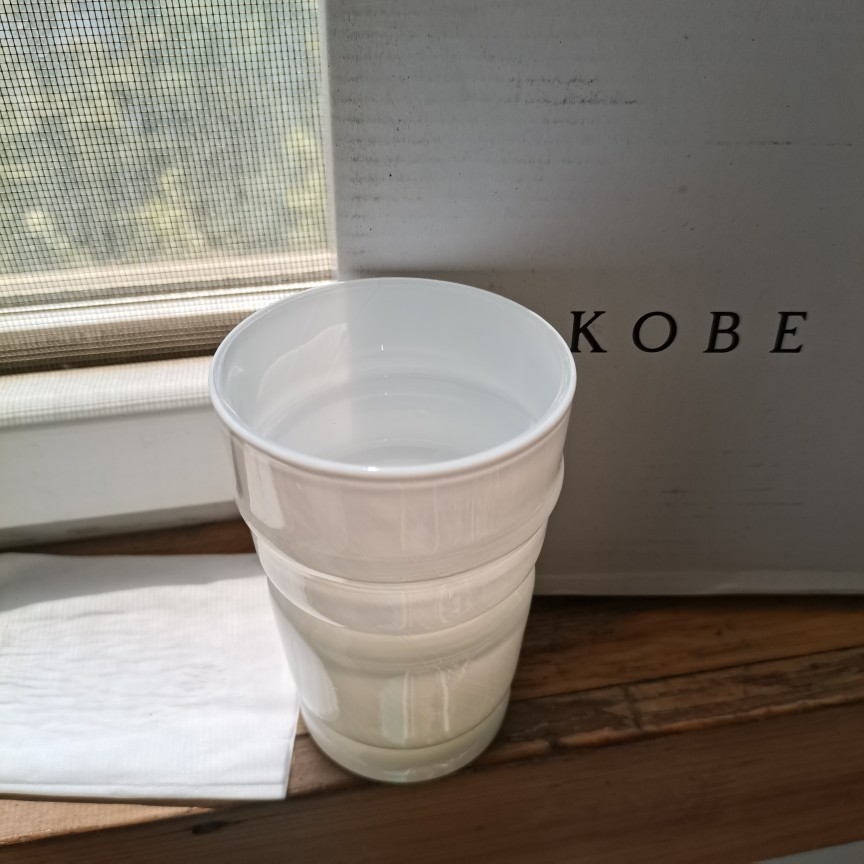 出法国奶色玻璃水杯原色料艺术咖啡杯