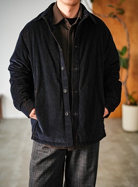 WATEREVER「散文诗」衬衫式鹅绒匹马棉色织灯芯绒羽绒服保暖外套