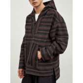 厚实保暖外套 WATEREVER BAJA黑红条纹套头毛呢卫衣 高级质感