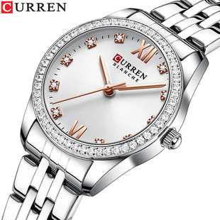 curren/卡瑞恩9086女手手表 时尚石英表 休闲钢带表女表 手表