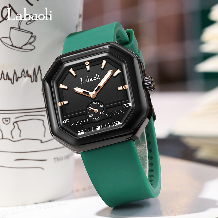 labaoli/拉宝丽手表爆款独立秒盘石英表硅胶带小众女腕表