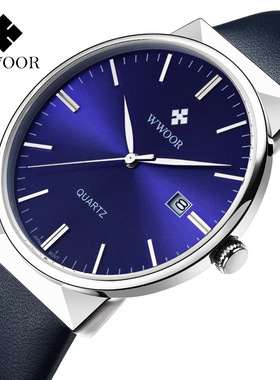 wwoor正品男士石英皮带手表仿皮皮带防水表厂家直销