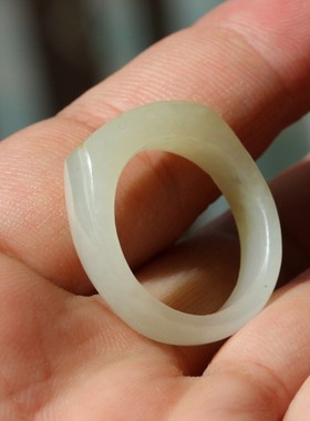 洒金皮男女款指环新疆和田玉籽料