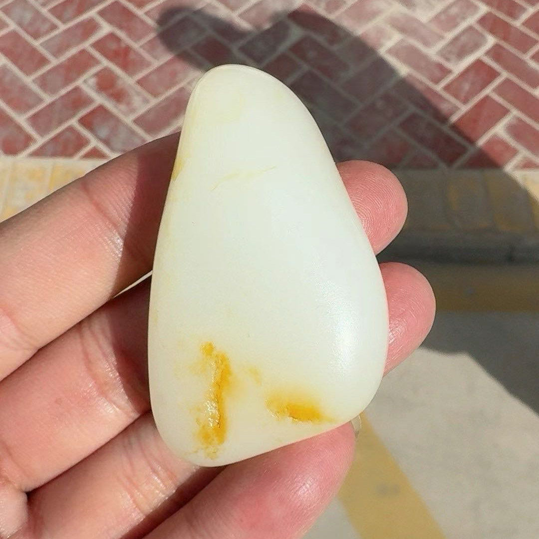 正宗新疆和田玉籽料洒金皮羊脂白玉原石玩料挂件吊坠收藏级玉料