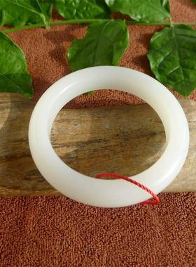 和田玉老坑料羊脂白玉手镯54mm