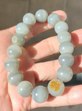 新疆和田玉籽料高密度黄皮手串