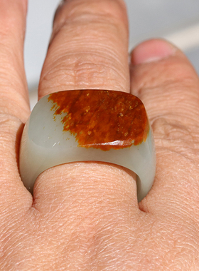 扳指玉石戒指和田玉籽料白玉