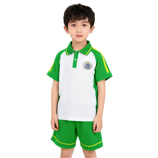 番禺区小学生校服棉吸汗透气厂家直发园服夏季园服珠地布学院风