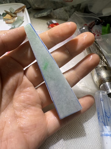 C528白底青天然缅甸翡翠保真保A假一罚三详情有尺寸