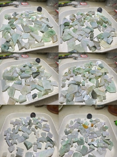 C184-187种水冰春彩一图一盘天然缅甸翡翠边角料保真保A假一罚三