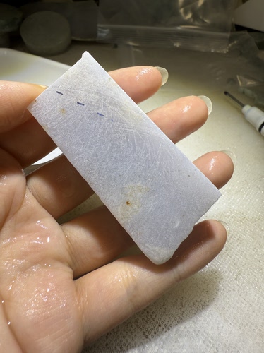 C1919高糯化淡粉底天然缅甸翡翠边角料保真保A假一罚三详情有尺寸