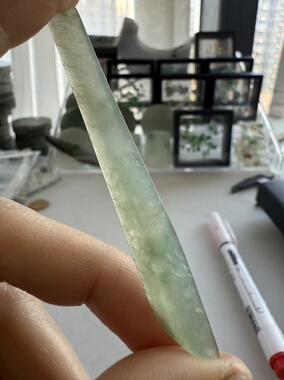 O308冰种长条天然缅甸翡翠保真保A假一罚三