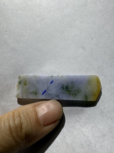 C153三彩黄紫飘花莫奈花园天然缅甸翡翠边角料保真保A假一罚三
