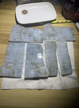 E521一手帝王裂冰蓝紫天然缅甸翡翠边角料保真保A假一罚三拿来看
