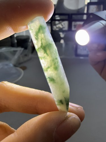 O320冰种飘花长条天然缅甸翡翠保真保A假一罚三