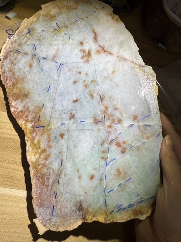 3090g果绿底带洒红翡改口料天然缅甸翡翠边角料保真保A假一罚三