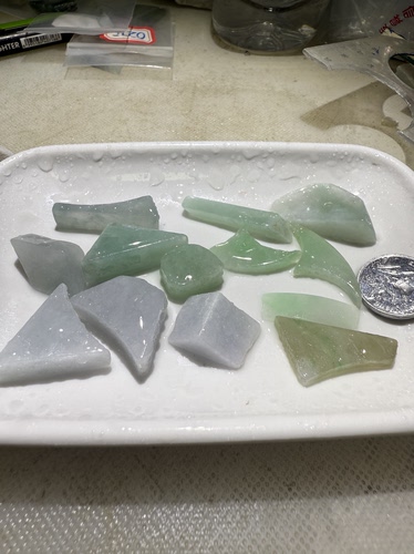 C176一份13个简单抛光精品天然缅甸翡翠边角料保真保A假一罚三