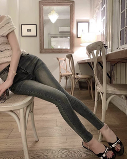 显瘦小脚水洗牛仔裤 GGQSDZ 型Zui牛 穿过版 中腰 野生铅笔裤